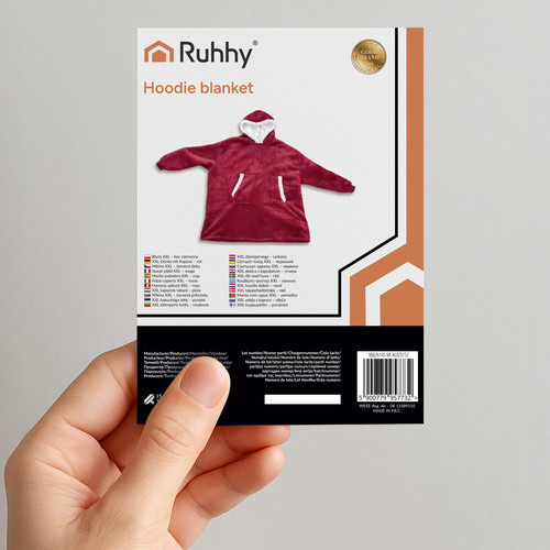 XXL pulóver - piros takaró Ruhhy 26145