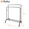 Dupla ruhafogas állvány, cipőtartó, vas, 150x110x57 cm, fekete