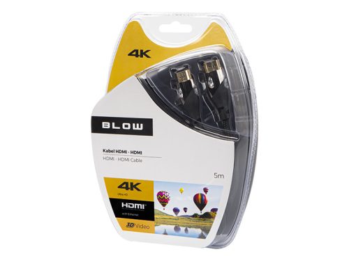 92-642# HDMI-HDMI prémium csatlakozó 5m fekete 4k 2.0'