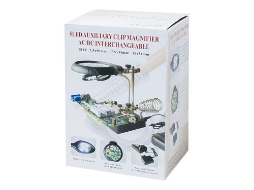 2291# Harmadik kéz forrasztáshoz 2 nagyítóval és egy lámpával