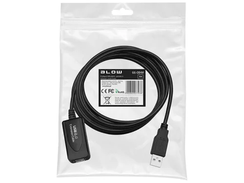 66-084# USB A - A csatlakozó 5.0m-es dugó-aljzat IC medállal