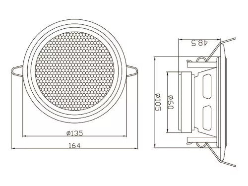 30-715# Mennyezeti hangszóró ws-135 100mm 15w/8ohm fehér