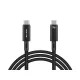 66-160# USB-C csatlakozó - USB-C 4.0 40Gbps 240W 1.0M fekete fonott