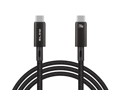 66-160# USB-C csatlakozó - USB-C 4.0 40Gbps 240W 1.0M fekete fonott