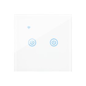   72-088# Tuya intelligens kétcsatornás üveg Wifi villanykapcsoló