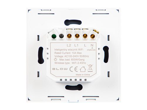 72-088# Tuya intelligens kétcsatornás üveg Wifi villanykapcsoló