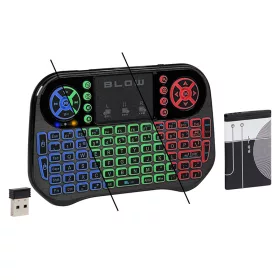   84-256# Vezeték nélküli billentyűzet 2,4 GHz + Bluetooth Miniks-6 + érintőpad