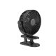 44-505# Asztali ventilátor csipesszel 15cm USB+elemmel fekete