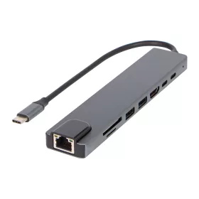 86-077# USB-C elosztó RJ45 + HDMI 100W K-08