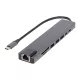 86-077# USB-C elosztó RJ45 + HDMI 100W K-08