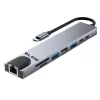86-077# USB-C elosztó RJ45 + HDMI 100W K-08