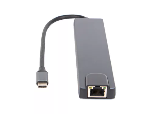 86-077# USB-C elosztó RJ45 + HDMI 100W K-08