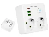 98-611# Elosztó r-20 pr 2 aljzat + 2 USB + USB-C fehér