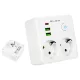 98-611# Elosztó r-20 pr 2 aljzat + 2 USB + USB-C fehér