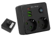 98-612# Elosztó r-20 pr 2 aljzat + 2 USB + USB-C fekete