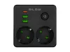 98-612# Elosztó r-20 pr 2 aljzat + 2 USB + USB-C fekete