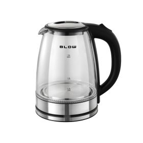 44-760# Üveg vízforraló 2000 W-os fekete-18 gsm fúvóval