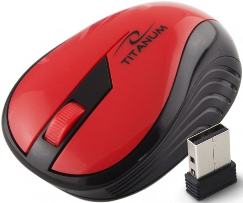 TM114R Titanum vezeték nélküli egér 2.4ghz 3d opt. usb szivárvány piros