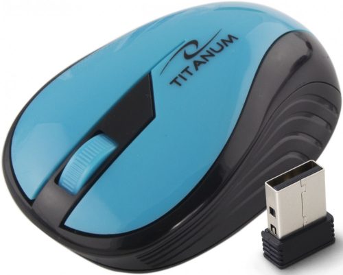 TM114T vezeték nélküli egér 2,4 GHz-es 3D optikai USB szivárvány türkiz