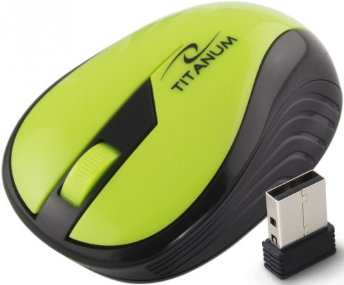 TM114G vezeték nélküli egér 2,4 GHz-es 3D optikai USB szivárványzöld