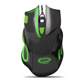   EGM401KG Vezetékes játék egér 7D optikai USB MX401 Hawk fekete-zöld