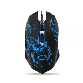  EGM203B Vezetékes egér játékosoknak 6D optikai USB MX203 Skorpiókék