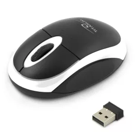   TM116W vezeték nélküli egér 2,4 GHz-es 3D optikai USB Vulture fekete-fehér