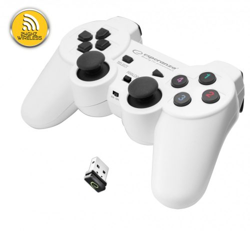 EGG108W vezeték nélküli játékvezérlő PC / PS3 USB Gladiator fehér / fekete