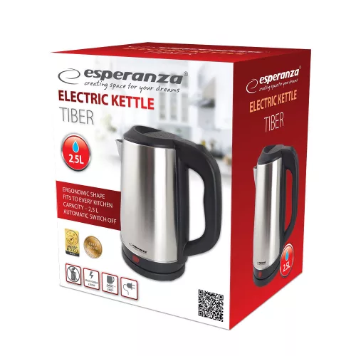 EKK036X Esperanza elektromos vízforraló, timber, 2,5 l, rozsdamentes acél