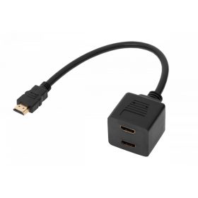 HDMI adapter dugó - 2 x aljzat 30 cm-es kábelen