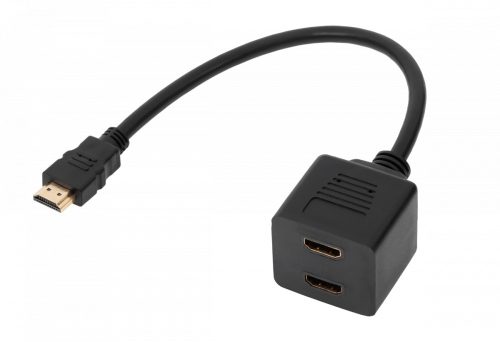 HDMI adapter dugó - 2 x aljzat 30 cm-es kábelen