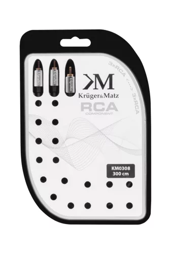 3RCA-3RCA komponens kábel 3,0 m Kruger&Matz