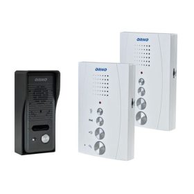   Egycsaládos kaputelefon készlet kaputelefonnal, fülhallgató nélküli, fehér, ELUVIO INTERCOM