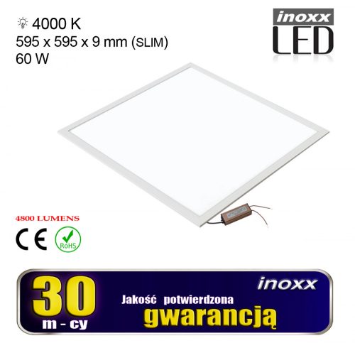 LED panel 60x60 60w mennyezeti lámpa 4000k keret nélkül