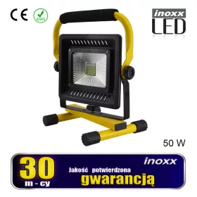 Hordozható led spotlámpa 50w 6000k akkumulátor / 230v