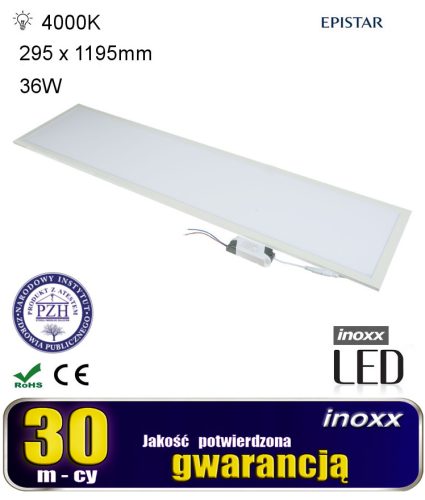 LED panel 120x30 36w mennyezeti lámpa vékony kazettás 4000k szemleges