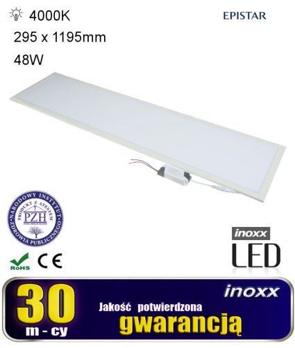 Mennyezeti led panel 120x30 48w vékony világítódoboz 4000k semleges