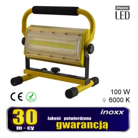 Hordozható led spotlámpa 100w 6000k akkumulátor / 230v