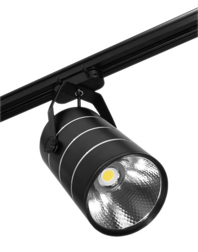 LED bolti lámpa pálya spotlámpa egyfázisú fekete 30w 2550lm meleg fény 3000k