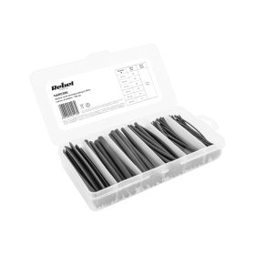   10 cm-es zsugorcső készlet, fekete, 6 átmérőjű - 170 db.