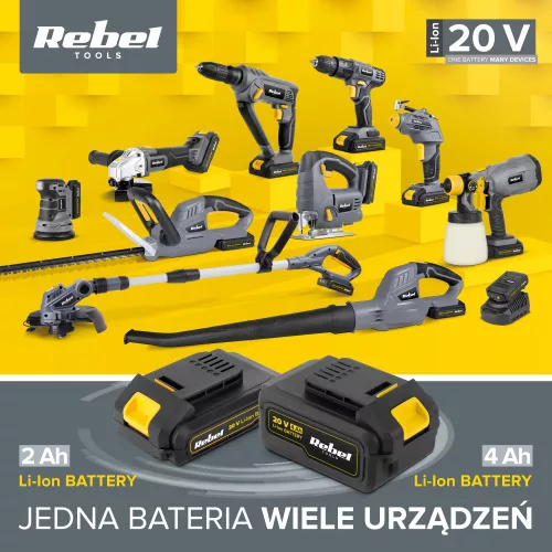Rebel Tools Univerzális szeszámgép akkumulátor, 20V / 4A