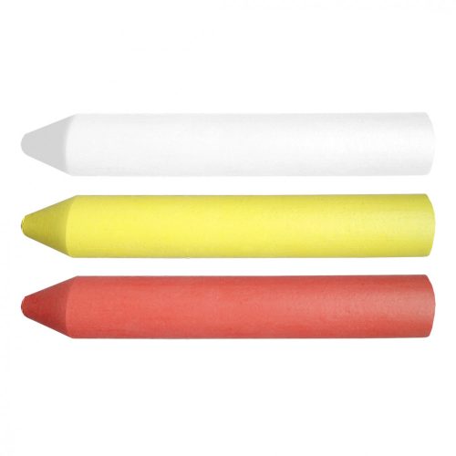 Műszaki kréta fehér, sárga és piros (olaj), 13 x 85 mm, 3 db.