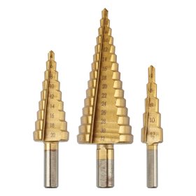   Lépcsős fúrók: 4-12, 4-20, 4-32 mm, TiN, 3 darabos készlet