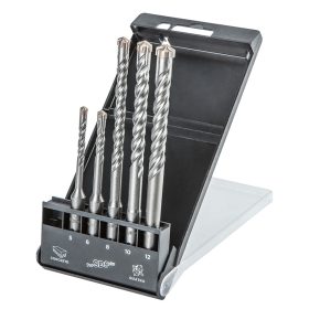   SDS Plus betonfúró készlet, quatro, 5 darabos készlet - 5 db, 6 x 110 mm + 8, 10 db, 12 x 160 mm