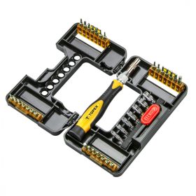 Precíziós csavarhúzóhegyek markolattal, 37 db.