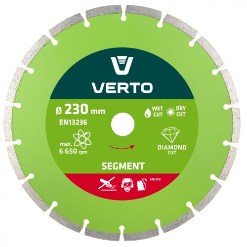 Verto gyémánt vágókorong 230 x 22,2 mm, szegmentált