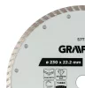 Turbó gyémánt vágókorong, 230 x 22,22 mm, száraz