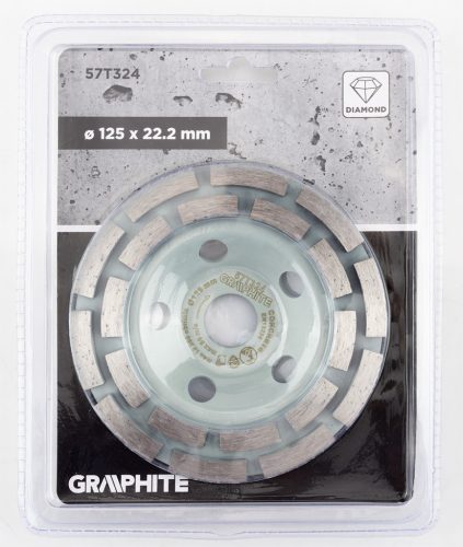 Gyémántcsiszoló tárcsa, 2 szegmens, 125 x 22,2 mm, száraz