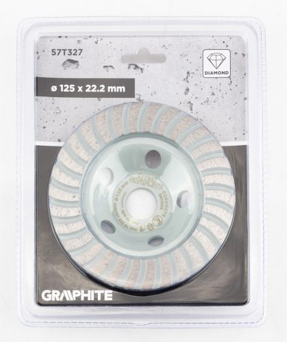 Gyémánt csiszolótárcsa, turbó, 125 x 22,2 mm, száraz