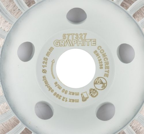 Gyémánt csiszolótárcsa, turbó, 125 x 22,2 mm, száraz